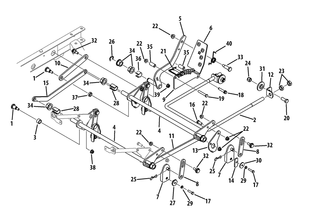 Deck Lift Diagram and Parts List for Z-FORCES48 (17AI5BHB-17AI5BHB010)(2013) Cub Cadet Lawn Tractor